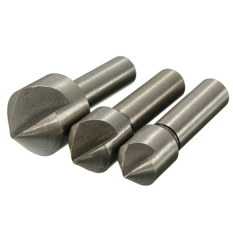 3pcs / Set HSS Countersink Bits Long Hole Drill Bits 10mm 12mm 16mm Holes Knife Round Handle Power Tools Woodworking Countersink