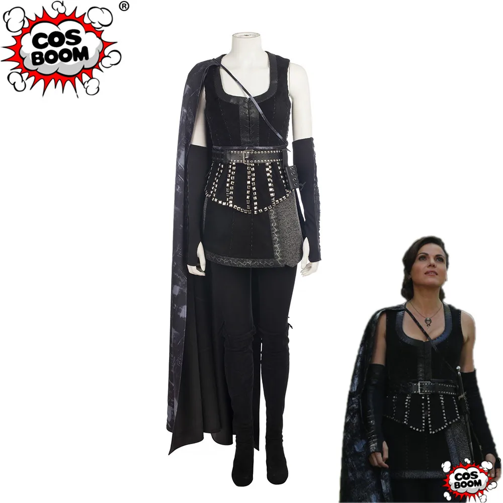 

COSBOOM Once Upon a Time Regina Mills Costume Adult Women Halloween Carnival Evil Witch Queen Cosplay Costume