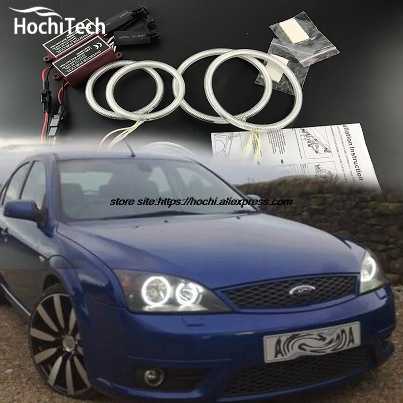 Beste Hochitech Ccfl Angel Eyes Kit Wit 6000 K Ccfl Halo Rings Koplamp Voor Ford Mondeo MK3 2001 2003 2004 2005 2006 2007