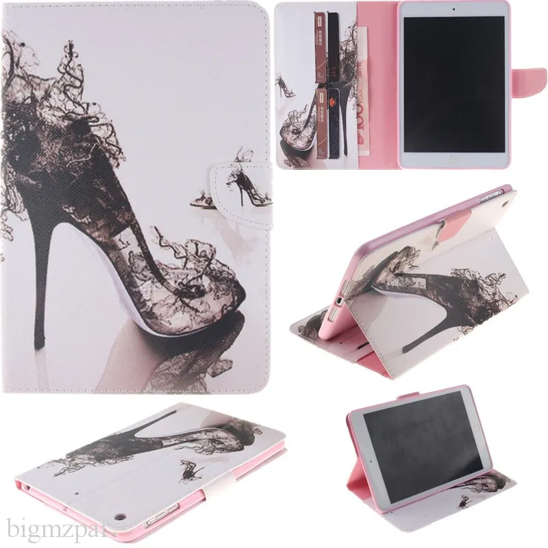 Lovely 2 Sides Painted Stand Wallet Flip Case For iPad Air 1 Case PU Leather Tablet Cover For Ipad 5 9.7 Inch With Card Holder (20)