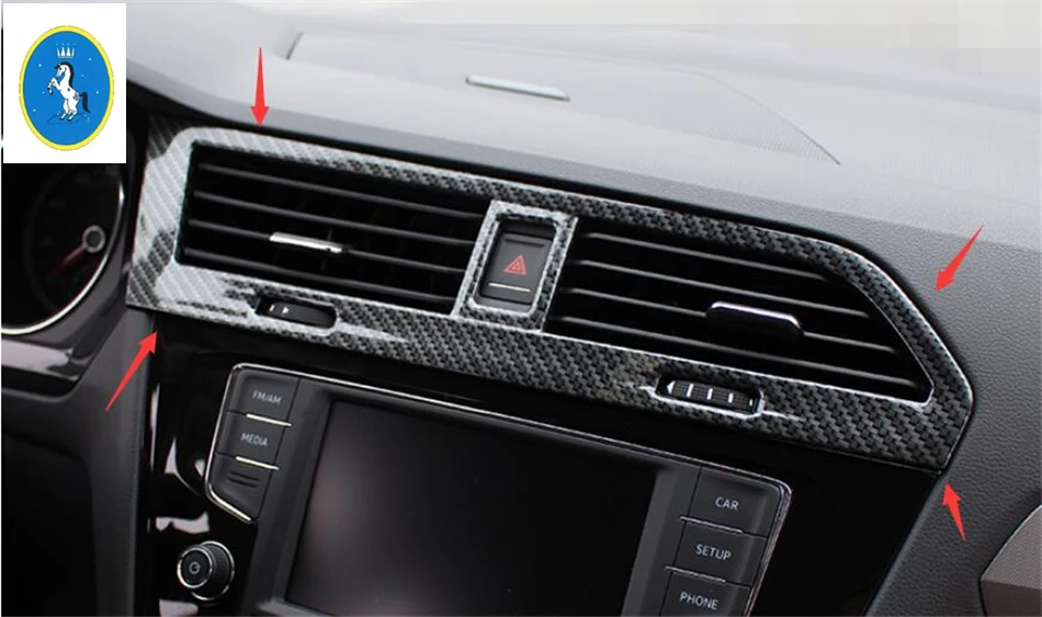 Yimaautotrims 2 цвета подходит для Volkswagen VW Tiguan 2016 2020 ABS средний кондиционер выход