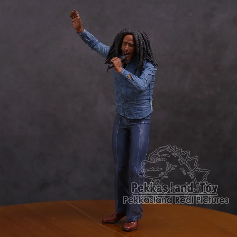 Боб Марли музыкальные легенды Ямайки певец и микрофон ПВХ фигурка Коллекционная модель игрушки 18 см