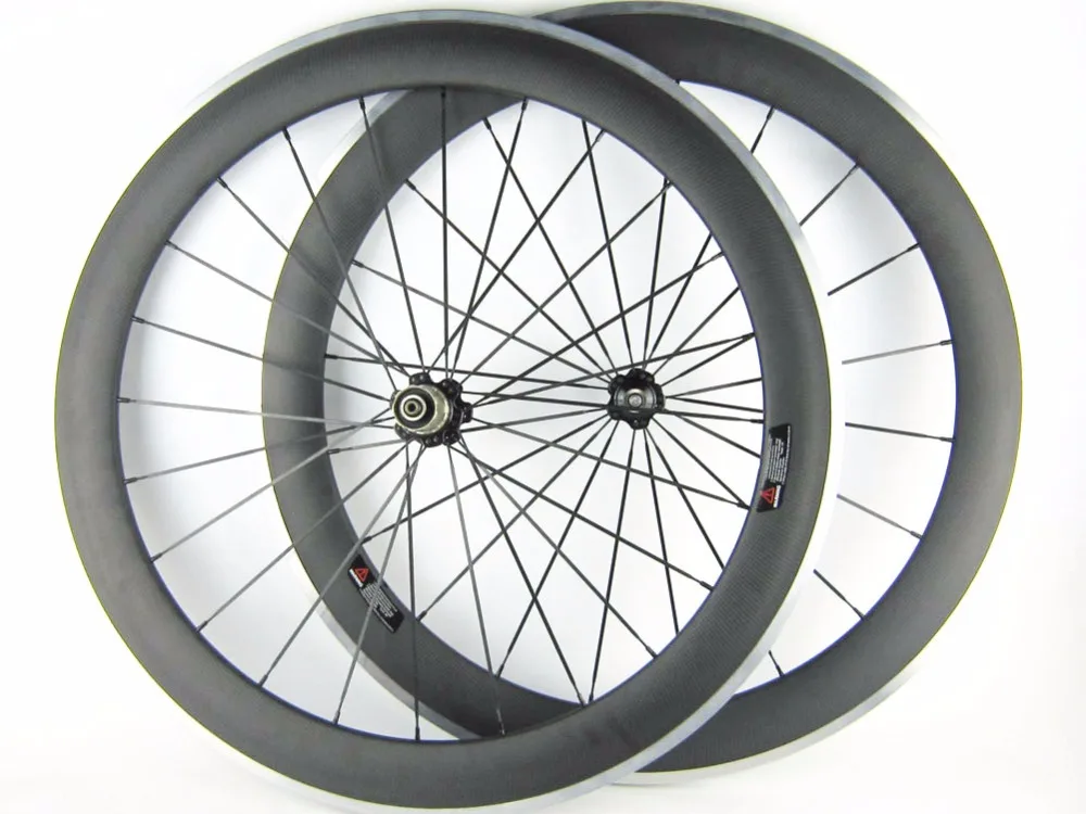 

60mm carbon alloy brake surface bike wheelset 700C aluminum bicycle wheels free shipping