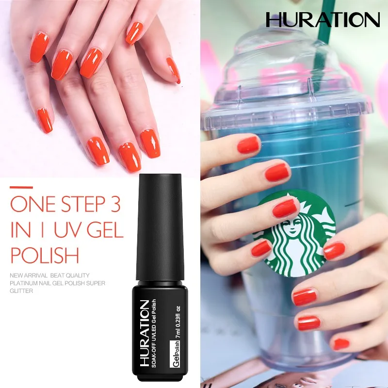 Huraiton 3 в 1 гель для ногтей One Step био-Гели Soak Off нужен УФ-лампа лак маникюрный