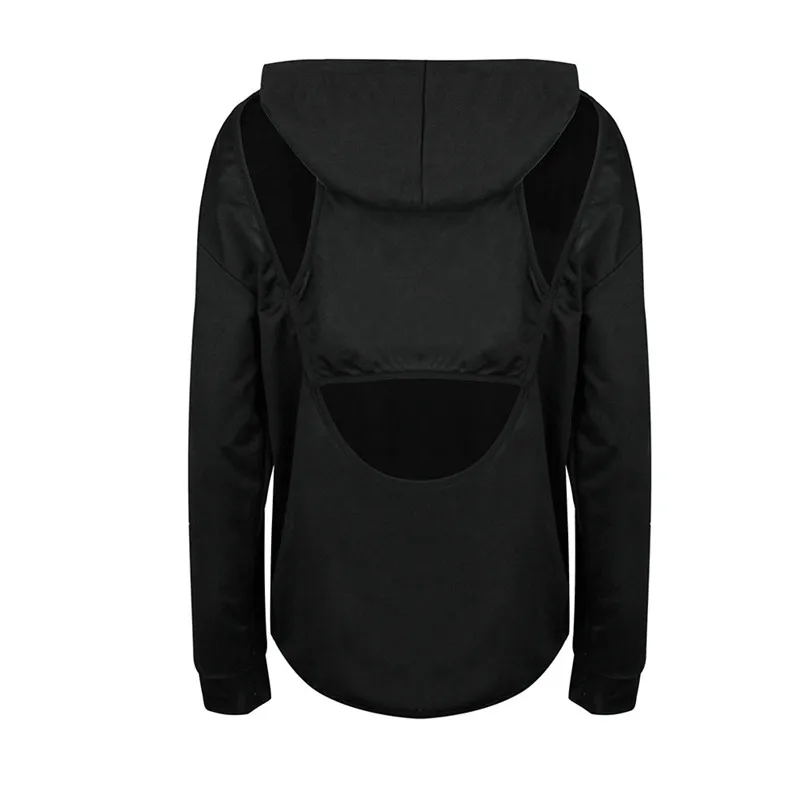 Casual Women  Yoga Top Blouse Shirt Hoodie Backless Sweatshirts Long Sleeve Sport Sports Running Long sleeve sportswear #3j05 (7)