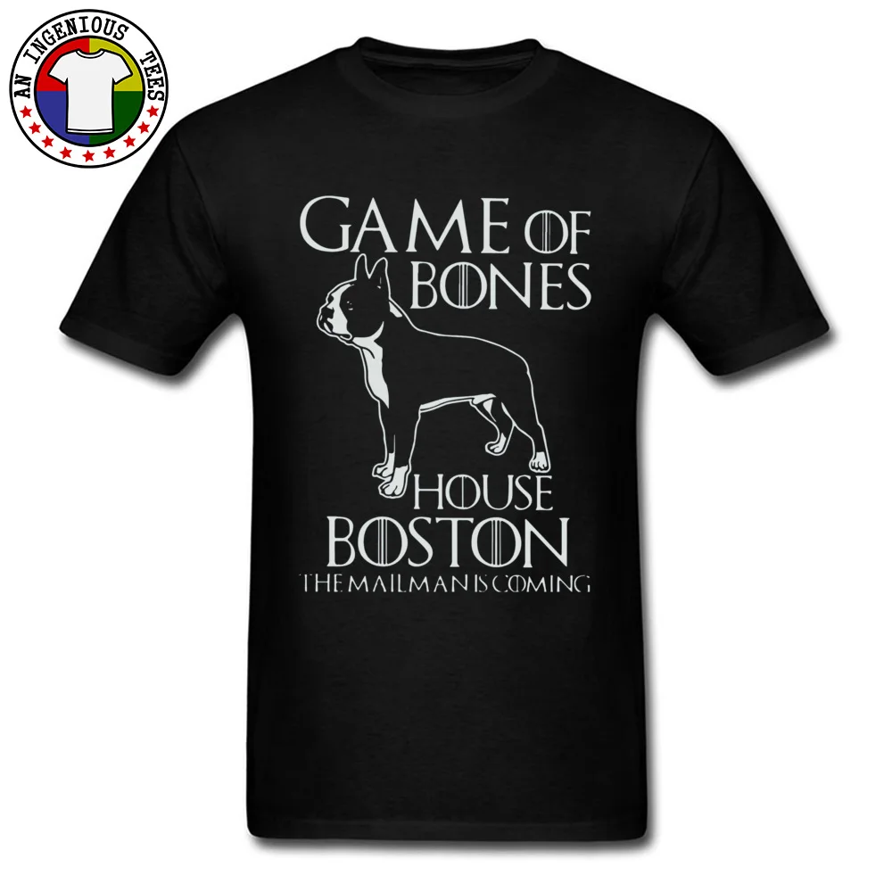 Game of bones house bosto24521 Tees Brand O Neck Slim Fit Short Sleeve 100% Cotton Fabric Mens Top T-shirts Unique Tops Tees Game of bones house bosto24521 black