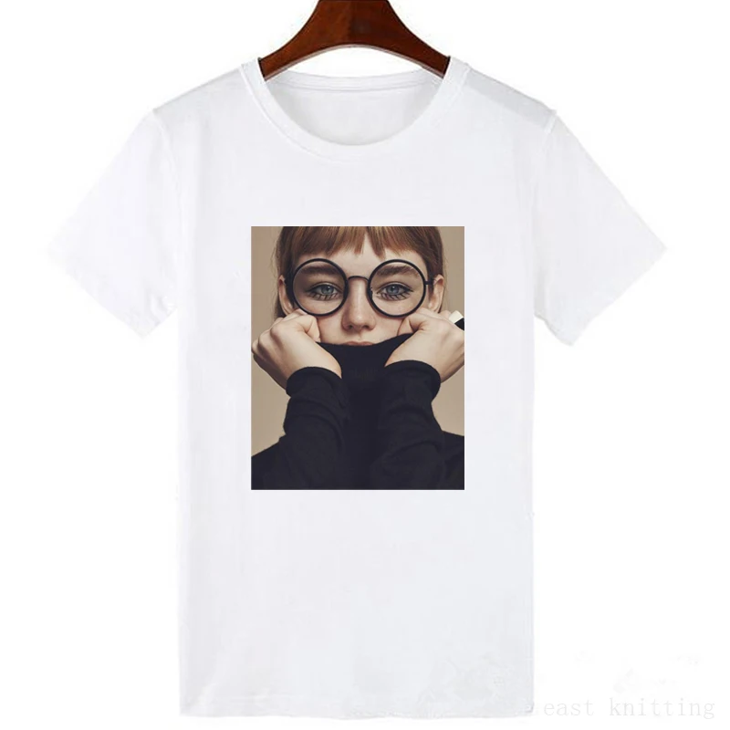

FIXSYS New Women T-shirts Funny Letters Printing Short Sleeve Tops Slim O Neck Shirts Casual Loose Cotton Tops
