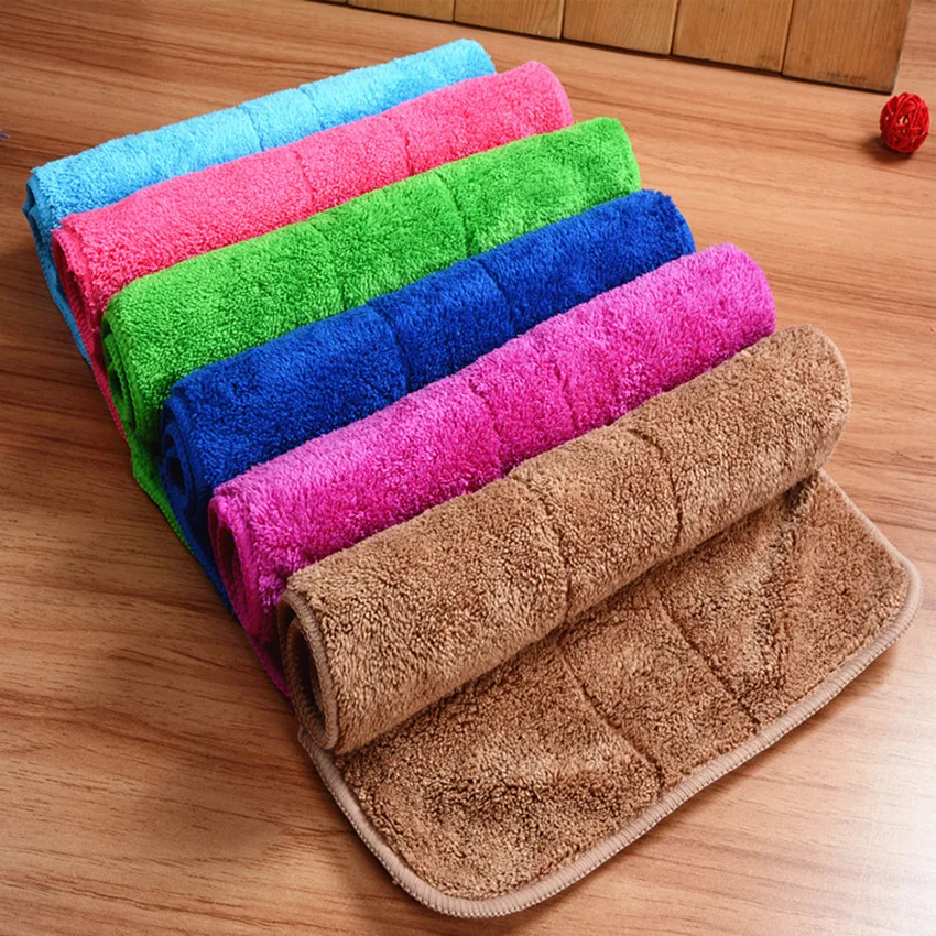 2Pcs 30*40cm Double thickened coral velvet Microfiber Buffing Dusting Towels Car Cleaning Cloth Floor rags Family cleaning