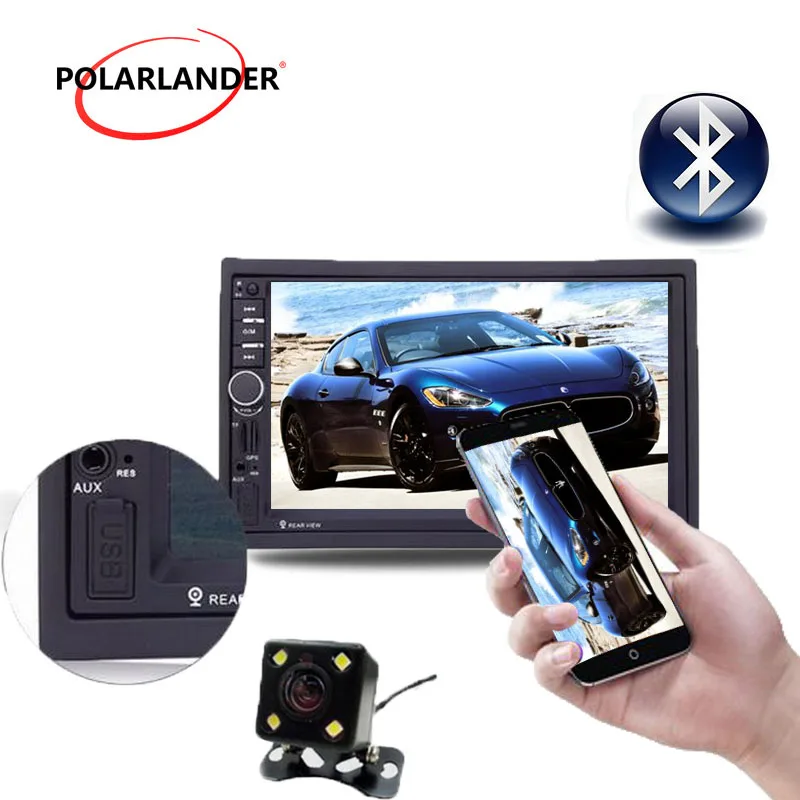 Автомагнитола 2DIN 7 дюймов сенсорный экран MirrorLink HD MP5 видеоплеер + камера заднего