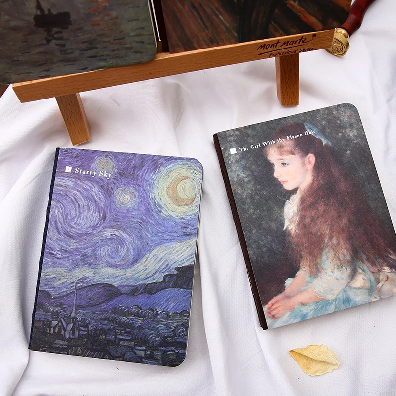 

Kawaii Pocket Dots Grid Diary Notebook Van Gogh Traveler's Journal School Notebook Planner Stationery Supplies Bullet Journal