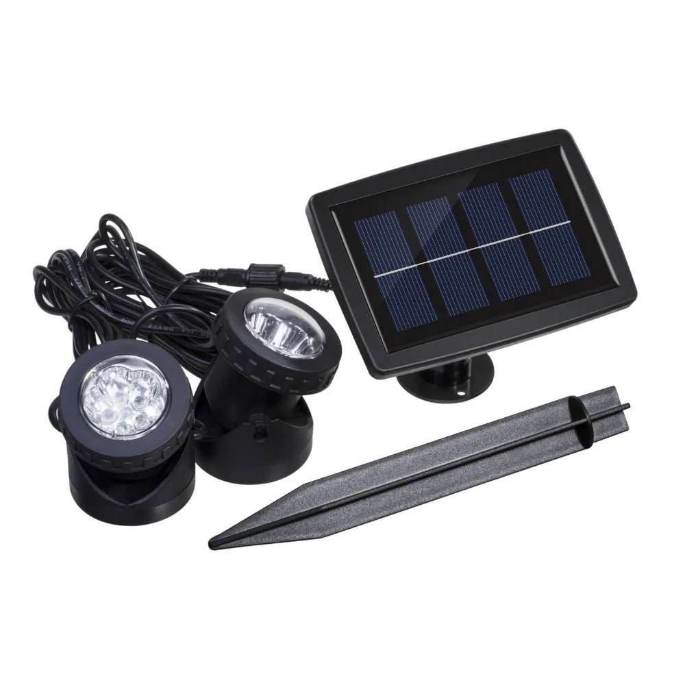 Solar Powered Super Bright Submersible Lamps IP68 Spotlight Projection