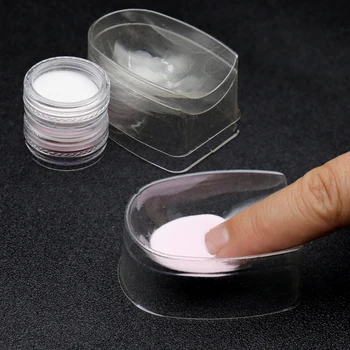 

1Box Dipping Powder Nail Art Glitter Dust +2Pcs Dip Smile Line Empty Storage Clear Plastic Small Sample Makeup Nail Powder Case