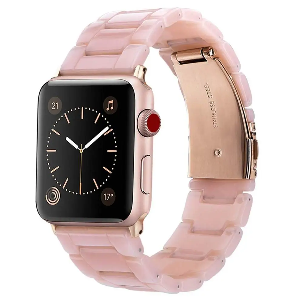 Полимерный браслет для наручных часов Apple watch, версии 44 мм/42 мм/40 мм/38 мм Для женщин& Для мужчин Нержавеющая сталь ремешок для наручных часов, с пряжкой для наручных часов iwatch серии 5 4 3 2 1