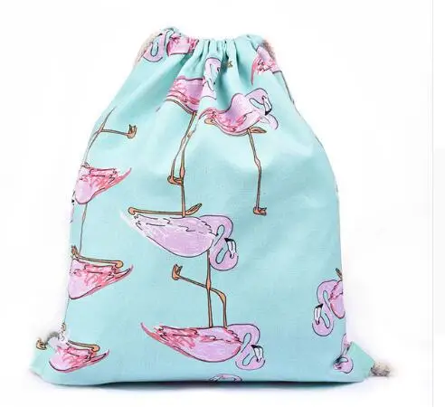 12 видов стилей сумки через плечо для девочек, женский холщовый/хлопковый рюкзак с узором из листьев, сумка для обуви, дорожная сумка, переносные сумки для хранения на шнурке, 35*40 см - Цвет: H