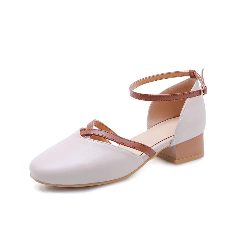 Summer Women Platform Sandals Ladies Leather Sandals Beach Shoes Casual Buckle Strap Mixed Colors Cover Heel Sandals