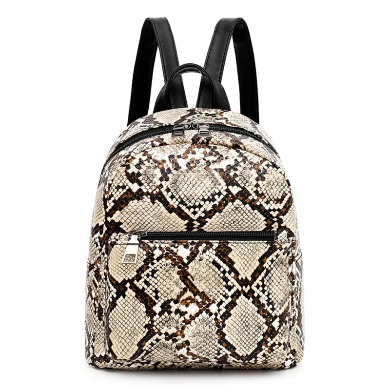 

Fashion Female Backpack Snake Leopard Print Woman Leather Travel Backpack Large Capacity Girl School Shoulder Bag Rucksack #40