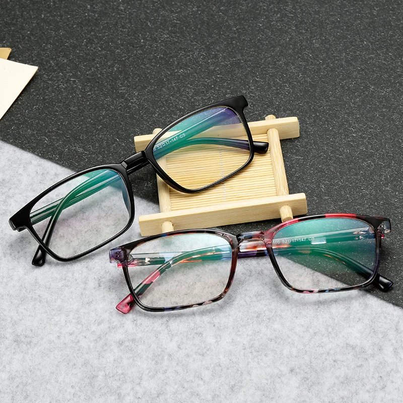 

LongKeeper Retro Rectangle Eyeglasses Optical Frames Clear Lens Black Floral Glass Square Eyewear Spectacle Frame For Women Men