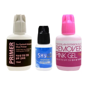 

1 set Sky Glue Eyelash Extensions Kit S plus Glue Primer Pink Gel Remover for Individual Eyelash Extensions Makeup Tools