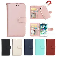 Роскошный кожаный чехол-книжка с отделениями для карт и 2 в 1 чехол для телефона для iPhone X, 8, 7, 6, 6 S, Plus, 5, 5S 5SE магнит съемный Ретро ультра тонкий чехол Fundas