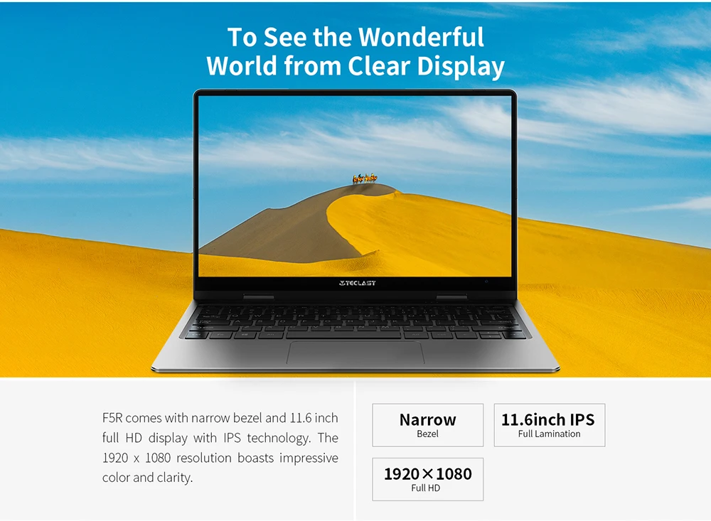 Ноутбук Teclast F5R 11,6 "Windows10 Intel APOLLO LAKE N3450 четырехъядерный процессор 1,1 ГГц 8 Гб 256 ГБ вращение на 360 ° сенсорный экран HDMI ноутбук