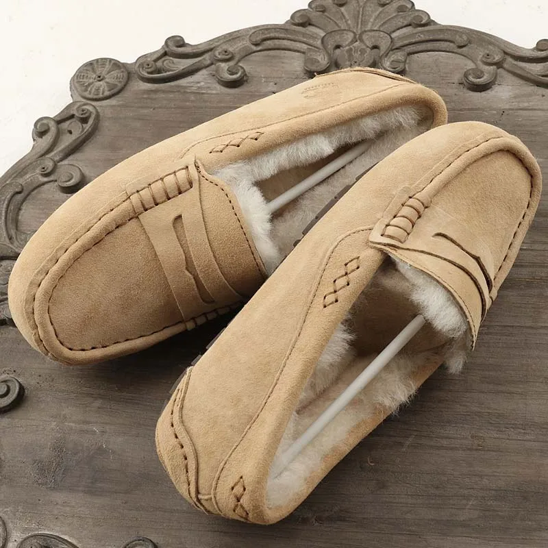 

MIYAGINA Women 100% Natural Fur Shoes Moccasins Loafers Soft Genuine Leather Leisure Flats Female Casual Footwear Size 34-40