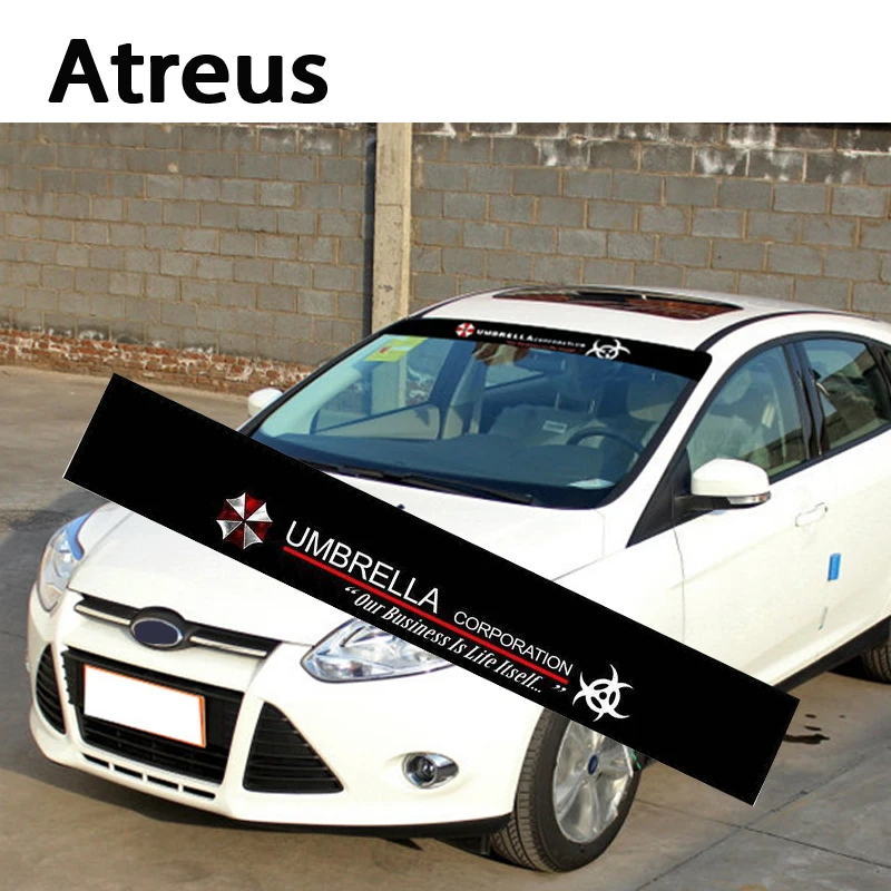 Спортивные наклейки на лобовое стекло автомобиля Atreus для Nissan qashqai Citroen c4 c5 c3 Chevrolet