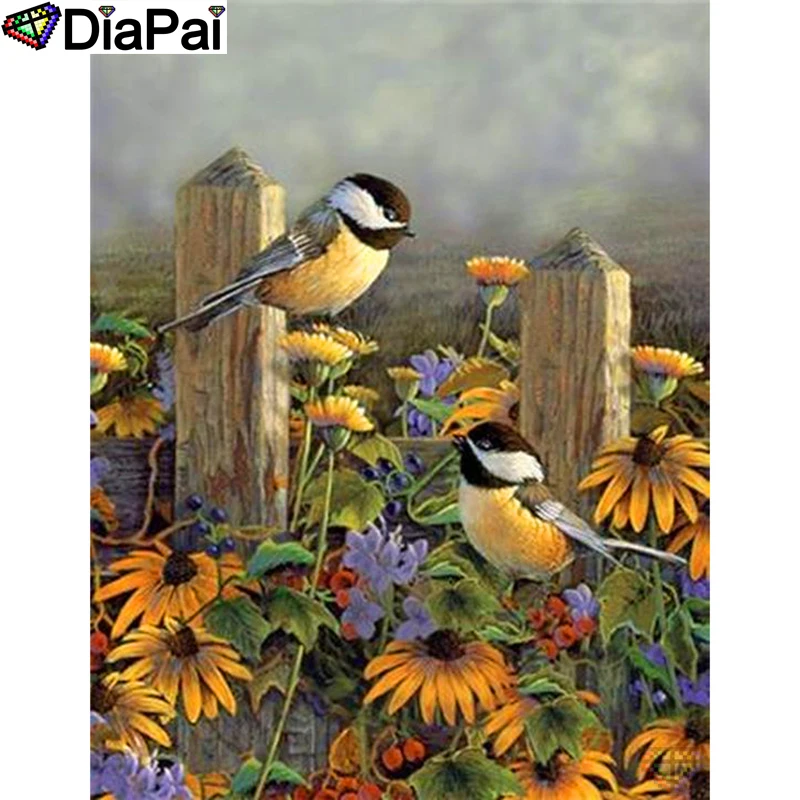 

DIAPAI 100% Full Square/Round Drill 5D DIY Diamond Painting "Birds and flowers" Diamond Embroidery Cross Stitch 3D Decor A19188