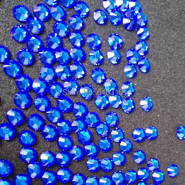 

free shipping!!! hot-fix crystals ss16 size 4mm with 1440 pcs per pack cobalt color ;crystal stone flat back for winter scarfs