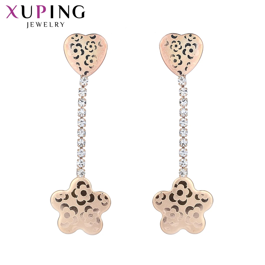 Xuping темперамент цветок Форма Длинные серьги-гвоздики Позолоченные ювелирные изделия серьги для женщин подарок M33-20045