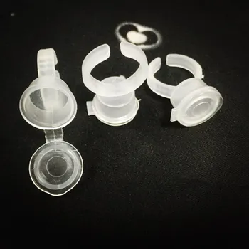 

Tattoo Pigment Ink Ring Cups Eyelash Extend Glue Holder Container With Lid Cover Cap Permanent Makeup Microblading Tool