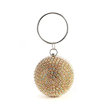 

Inner Bag Female Handmade Spherical Satin Satin Material Handbag Color Clutch