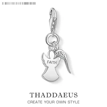 

Angel Faith Pendant Charm 2019 New Arrival 925 Sterling Silver Religious Gift Simple Fashion Jewelry Fit Bracelet Necklace
