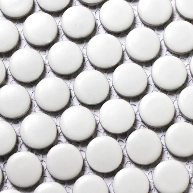 Solie White Color Round Ceramic Mosaic Tiles Kitchen Backsplash Wall Solie White Color Round Ceramic Mosaic Tiles Kitchen Backsplash Wall Bathroom And Floor
