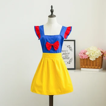 

Fashion Princess Snow White Skirt Stitching Cotton Apron Lolita Parenting Women And Child kindergarten Work Cloth