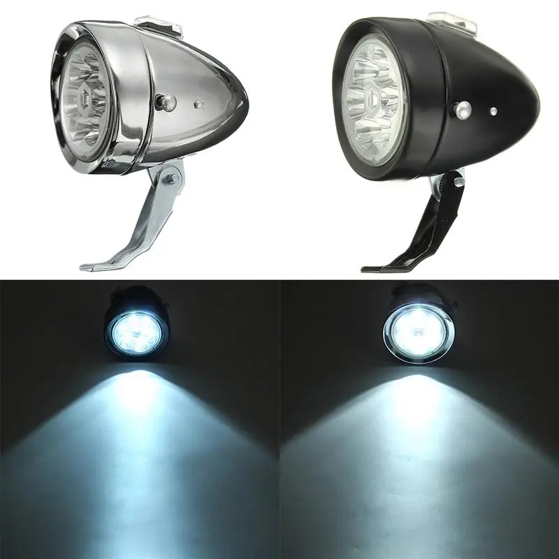 Perfect 113*82mm 160 Degree Retro Vintage Bicycle Bike Front Light Cycling 6 LED Headlight Mountain Bike Head Fog Lamp With Bracket 3