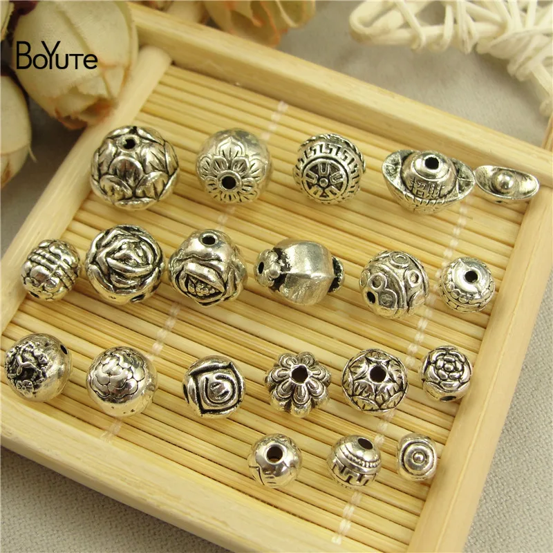

BoYuTe (100 Pieces/Lot) Tibetan Silver Small Hole Beads Hand Made DIY Jewelry Accessories Wholesale