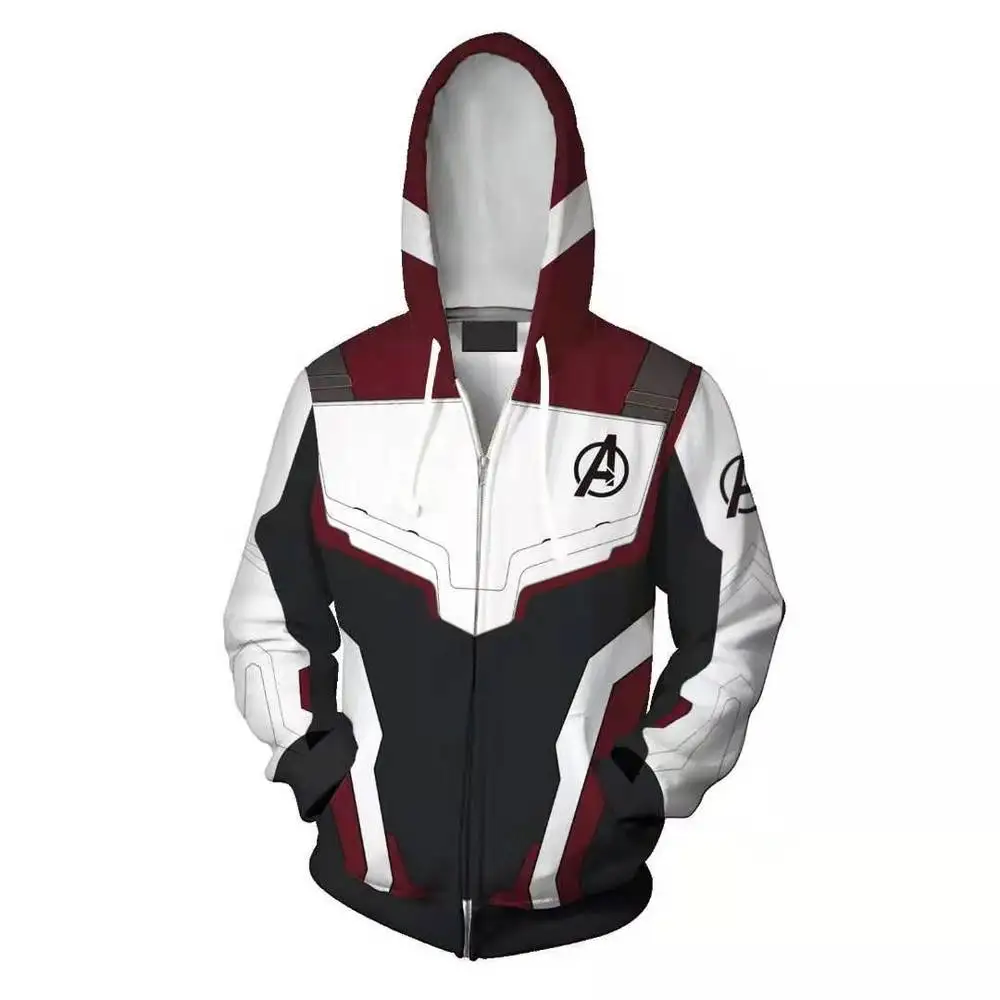 Avengers Endgame Hoodie Quantum Realm Costumes Pullover Captain Tech Hooded Superhero Zipper Hoodie Sweatershirt