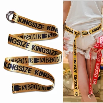

2019 Canvas Belts for Women Fashion Personality Letter KINGSIZE European and American Style High Quality Big Size Belts