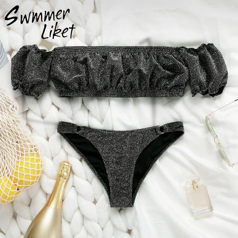 

Brazilian women bikinis 2019 mujer bathers Push up swimsuit female Off shoulder swimwear women Summer bathing suit beachwear New
