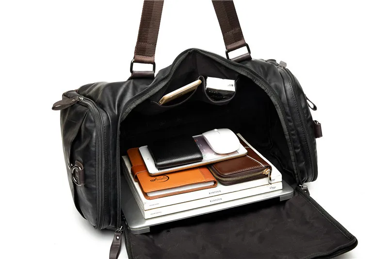 Водонепроницаемая кожаная дорожная сумка для мужчин, сумки, винтажные Дорожные Сумки из искусственной кожи, мужская сумка на выходные для Palaestra PT1211