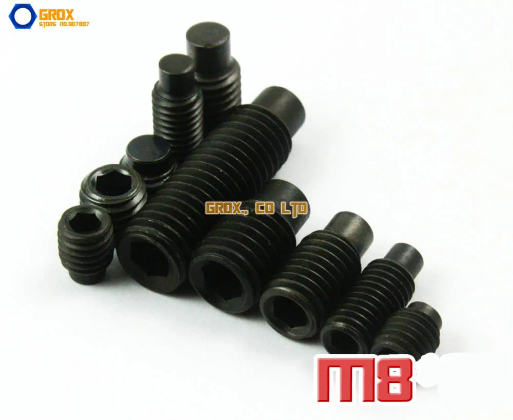 Details about   M3 M4 M5 Black 12.9 Carbon Steel Grub Set Screw Extended Dog Point 