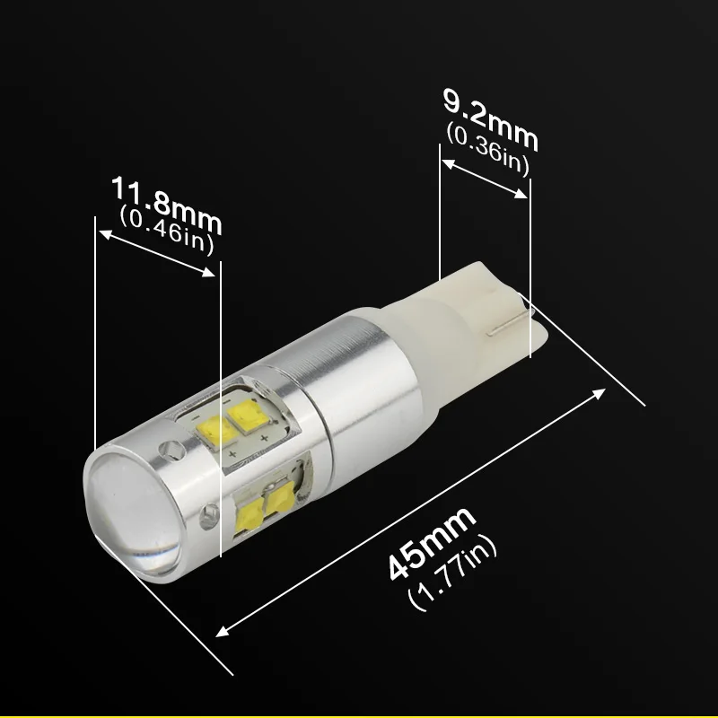 NAO 2x w5w led t10 led 12V w5w Светодиодная лампа для авто КРИ чипы для салона автомобиля лампа повышенной яркости 3W 1000LM белый Янтарный красный 194