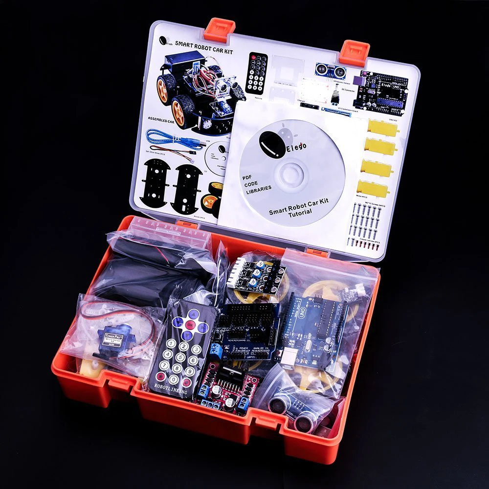 

Newest Intelligent and Educational Toy Car For Arduino UNO R3 Starter kit with tutorial