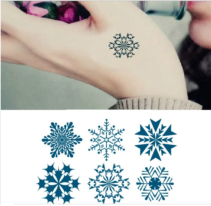 Free Shipping Snowflake-shaped Waterproof Tattoo Sticker Temporary #r123 | Красота и здоровье