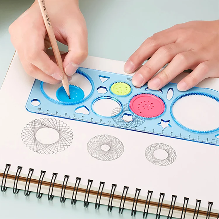 1 шт./компл. Kawaii Spirograph геометрические линейки рисунок обучения инструменты линейка для детей школьные канцелярские принадлежности