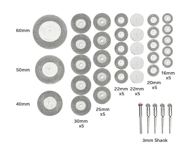 Dremel аксессуары Алмазный шлифовальный круг s Мини дрель аксессуары углеродная кисть, дремель роторный инструмент алмазный диск для камня 38 шт