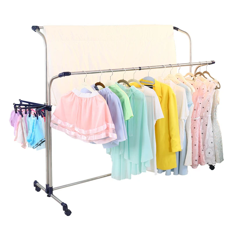 Length Width Adjusting Balcony Clothes Laundry Rack Outdoor Sheet