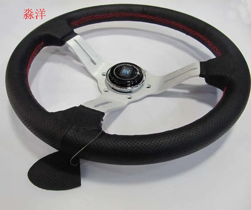 Free Shipping Car Styling 13"/330mm Steering Wheel ND Real Leather