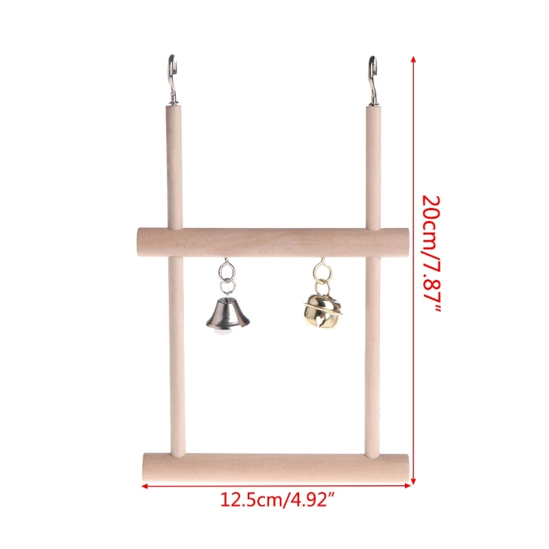 20*12,5 см жердочка для птиц попугай игрушки подставка держатель из натурального дерева качающийся колокол клетка подвесная лестница