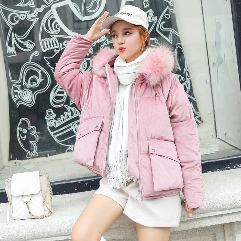 New Fashion Winter Jacket Women Velvet Hooded With Fur Female Coat Short Outwear Womens Parka Abrigos Mujer Invierno